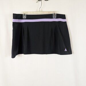Adidas Climalite Tennis Golf Skirt Skort Black Purple Athleisure Womens Size XL